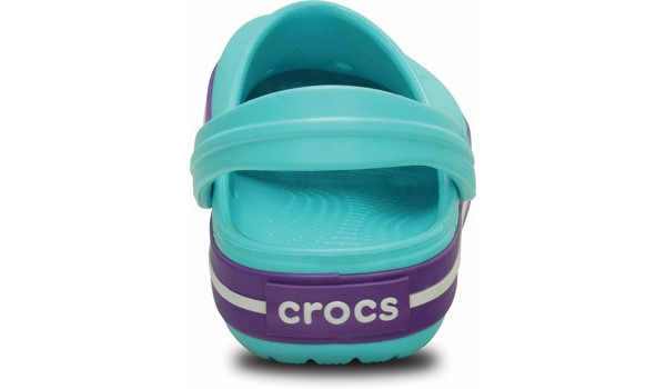 Kids Crocband White, Pool/Neon Purple 2