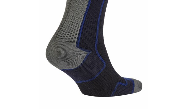 Thin Mid Length Sock, Black/Blue 5