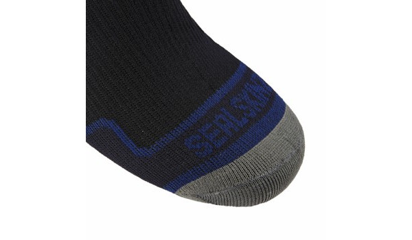 Thin Mid Length Sock, Black/Blue 3