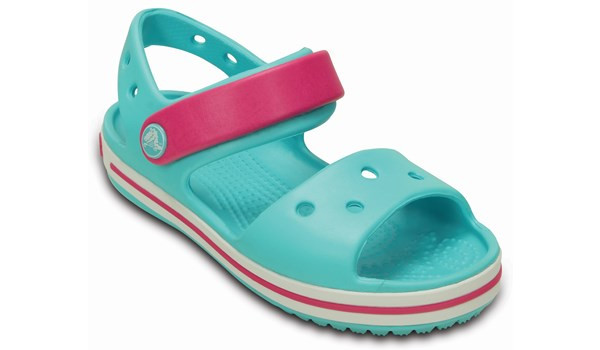 Kids Crocband Sandal, Pool/Candy Pink 5