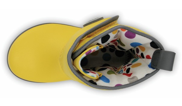 Kids Crocband 2.5 Gust Boot, Yellow/Charcoal 6