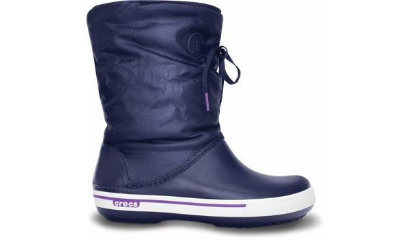 Crocband 2.5 Lace Boot, Nautical Navy/Neon Purple 1