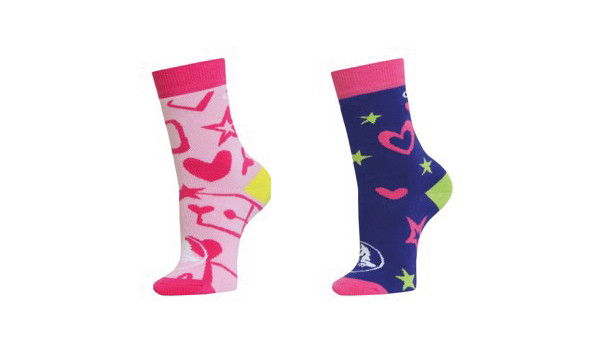 Crocs Socks Back to School Girls 2er-Pack, Pink/Purple 1