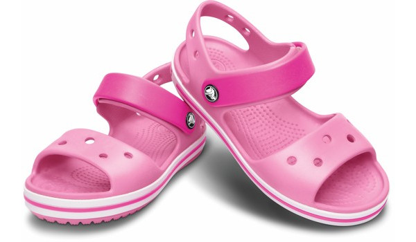 Kids Crocband Sandal, Pink Lemonade/Neon Magenta 4