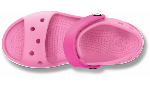 Kids Crocband Sandal, Pink Lemonade/Neon Magenta 6
